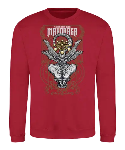 Mahoraga Wheel of Destiny JJK - gold emblem art, mahoraga, Jujutsu, ten shadows, cursed spirit, dark fantasy, anime villain, otaku - Sweatshirt