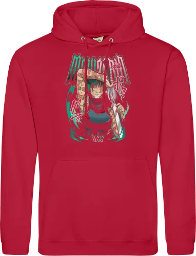 Maki Zenin Cursed Tools Warrior - maki zenin, Jujutsu, cursed tools, weeb, action hero, strong female character, teal aesthetic, anime fan gift - Standard Hoodie