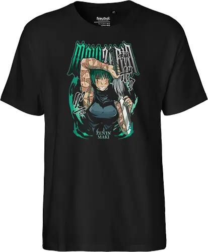 Maki Zenin Cursed Tools Warrior - maki zenin, Jujutsu, cursed tools, weeb, action hero, strong female character, teal aesthetic, anime fan gift - Fairtrade T-Shirt
