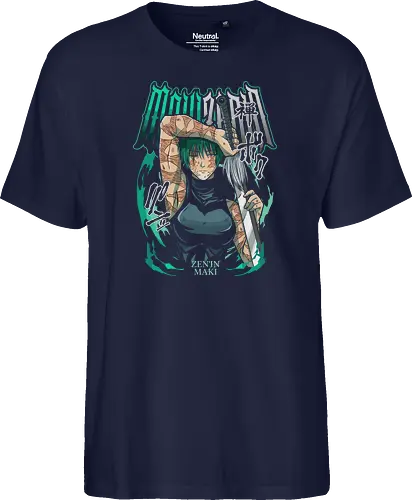 Maki Zenin Cursed Tools Warrior - maki zenin, Jujutsu, cursed tools, weeb, action hero, strong female character, teal aesthetic, anime fan gift - Fairtrade T-Shirt