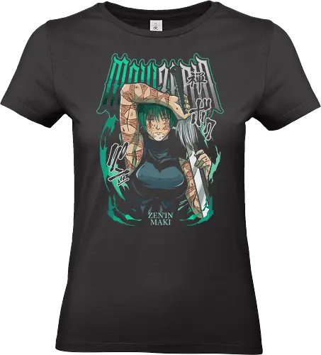 Maki Zenin Cursed Tools Warrior - maki zenin, Jujutsu, cursed tools, weeb, action hero, strong female character, teal aesthetic, anime fan gift - Standard T-Shirt (Frauen)