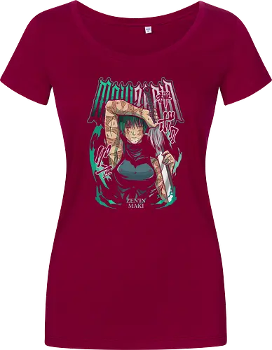 Maki Zenin Cursed Tools Warrior - maki zenin, Jujutsu, cursed tools, weeb, action hero, strong female character, teal aesthetic, anime fan gift - Damen T-Shirt