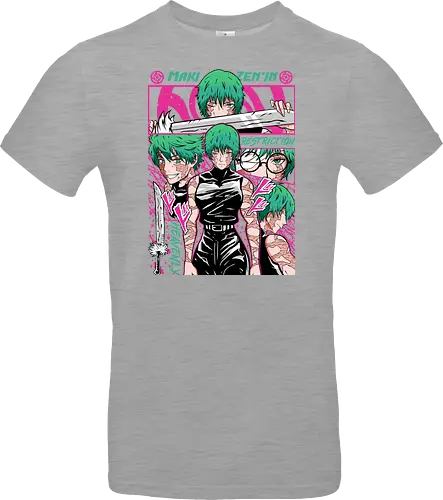 Maki Zenin Restriction Unleashed - maki zenin, Jujutsu, restriction arc, pink and black, powerful female, manga style, otaku gift, shounen anime - Standard T-Shirt