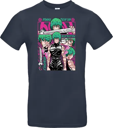 Maki Zenin Restriction Unleashed - maki zenin, Jujutsu, restriction arc, pink and black, powerful female, manga style, otaku gift, shounen anime - Standard T-Shirt