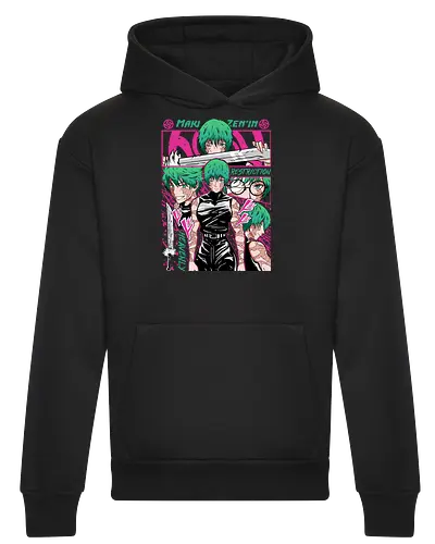 Maki Zenin Restriction Unleashed - maki zenin, Jujutsu, restriction arc, pink and black, powerful female, manga style, otaku gift, shounen anime - Heavyweight Hoodie