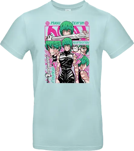 Maki Zenin Restriction Unleashed - maki zenin, Jujutsu, restriction arc, pink and black, powerful female, manga style, otaku gift, shounen anime - Standard T-Shirt