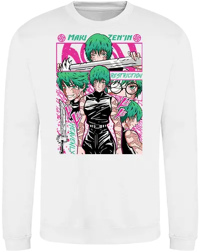 Maki Zenin Restriction Unleashed - maki zenin, Jujutsu, restriction arc, pink and black, powerful female, manga style, otaku gift, shounen anime - Sweatshirt