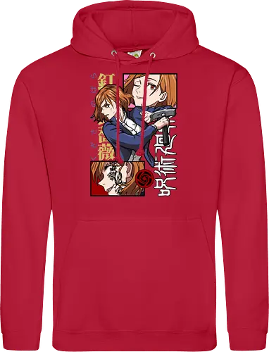 Nobara Kugisaki Hammer Down Attitude - nobara kugisaki, Jujutsu, fierce female, cursed nail, urban anime, otaku gift, anime lover, orange hair - Standard Hoodie