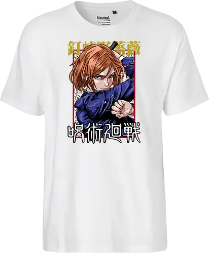 Nobara Kugisaki Full Force Jujutsu - nobara kugisaki, Jujutsu, full body art, jujutsu high, action female lead, anime birthday, weeb apparel, bold design - Fairtrade T-Shirt