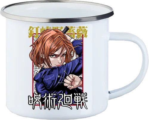 Nobara Kugisaki Full Force Jujutsu - nobara kugisaki, Jujutsu, full body art, jujutsu high, action female lead, anime birthday, weeb apparel, bold design - Emailletasse