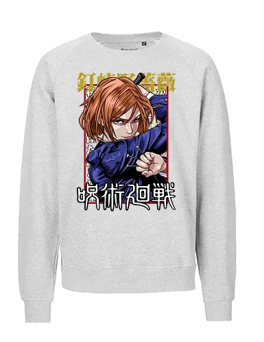 Nobara Kugisaki Full Force Jujutsu - nobara kugisaki, Jujutsu, full body art, jujutsu high, action female lead, anime birthday, weeb apparel, bold design - Fairtrade Sweatshirt