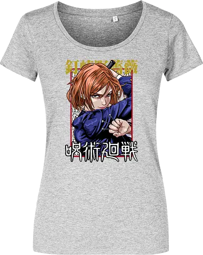 Nobara Kugisaki Full Force Jujutsu - nobara kugisaki, Jujutsu, full body art, jujutsu high, action female lead, anime birthday, weeb apparel, bold design - Damen T-Shirt
