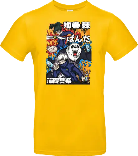 Panda Maki Toge Inumaki Trio Vibes - panda jjk, toge inumaki, maki zenin, Jujutsu, team trio, cursed squad, anime group tee, otaku fan - Standard T-Shirt