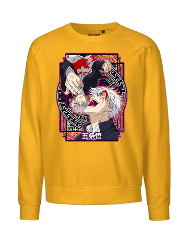 Gojo Satoru Five Seals Infinite Power - gojo satoru, Jujutsu, five seals, purple aesthetic, six eyes unleashed, anime fan art, weeb birthday, strongest sorcerer - Fairtrade Sweatshirt