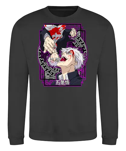 Gojo Satoru Five Seals Infinite Power - gojo satoru, Jujutsu, five seals, purple aesthetic, six eyes unleashed, anime fan art, weeb birthday, strongest sorcerer - Sweatshirt