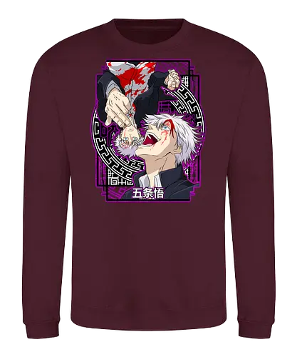 Gojo Satoru Five Seals Infinite Power - gojo satoru, Jujutsu, five seals, purple aesthetic, six eyes unleashed, anime fan art, weeb birthday, strongest sorcerer - Sweatshirt
