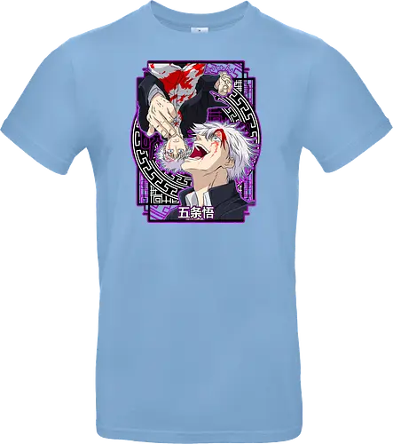 Gojo Satoru Five Seals Infinite Power - gojo satoru, Jujutsu, five seals, purple aesthetic, six eyes unleashed, anime fan art, weeb birthday, strongest sorcerer - Standard T-Shirt