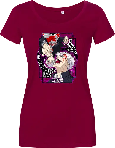 Gojo Satoru Five Seals Infinite Power - gojo satoru, Jujutsu, five seals, purple aesthetic, six eyes unleashed, anime fan art, weeb birthday, strongest sorcerer - Damen T-Shirt