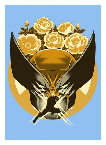 Mutant and Anemone - Wollvering, Superhero, Flowers - Kunstdruck