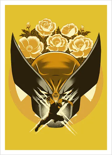 Mutant and Anemone - Wollvering, Superhero, Flowers - Kunstdruck