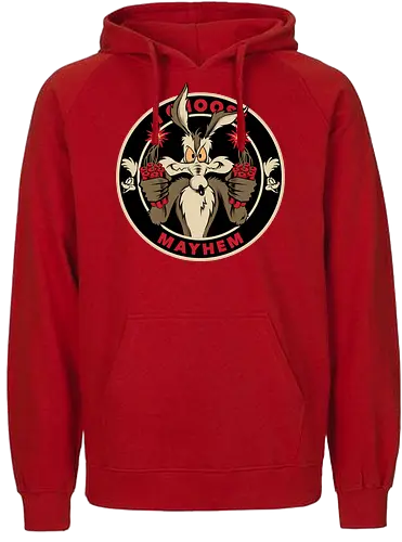 I choose mayhem  - acme, coyote, mayhem, cartoon, 90s, 80s, kids, comedy, retro cartoon, dumbwaystodie, tnt, bomb, dynamite - Fairtrade Hoodie