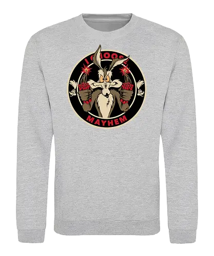 I choose mayhem  - acme, coyote, mayhem, cartoon, 90s, 80s, kids, comedy, retro cartoon, dumbwaystodie, tnt, bomb, dynamite - Sweatshirt