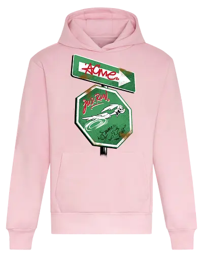the runner sign acme - acme, coyote, mayhem, cartoon, 90s, 80s, kids, comedy, retro cartoon, dumbwaystodie, tnt, bomb, dynamite - Heavyweight Hoodie