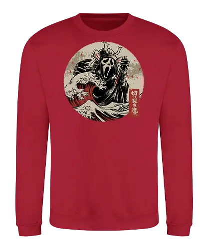 the faceless assassin - ghostface, scarymovie, horror, halloween, horror movies, slasher, halloween town, hocus pocus, elmstreet, nightmare, waveoffkanagawa, japanese, shinobi, samurai - Sweatshirt