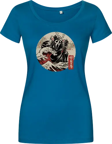 the faceless assassin - ghostface, scarymovie, horror, halloween, horror movies, slasher, halloween town, hocus pocus, elmstreet, nightmare, waveoffkanagawa, japanese, shinobi, samurai - Damen T-Shirt
