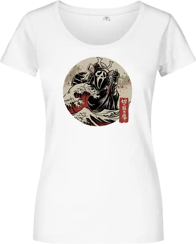 the faceless assassin - ghostface, scarymovie, horror, halloween, horror movies, slasher, halloween town, hocus pocus, elmstreet, nightmare, waveoffkanagawa, japanese, shinobi, samurai - Damen T-Shirt
