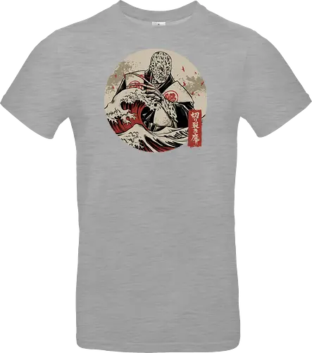 the nightmare samurai  - jasonvoorhees, freddy krueger, friday13th, horror movies, slasher, halloween town, hocus pocus, elmstreet, nightmare, waveoffkanagawa, japanese, shinobi, samurai, horror, halloween - Standard T-Shirt
