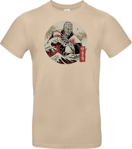 the nightmare samurai  - jasonvoorhees, freddy krueger, friday13th, horror movies, slasher, halloween town, hocus pocus, elmstreet, nightmare, waveoffkanagawa, japanese, shinobi, samurai, horror, halloween - Standard T-Shirt