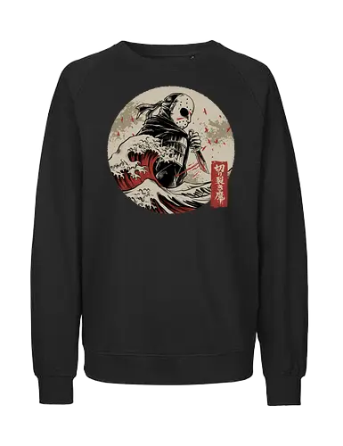 the undying shinobi  - horror, halloween, jasonvoorhees, freddy krueger, friday13th, horror movies, slasher, halloween town, hocus pocus, elmstreet, nightmare, waveoffkanagawa, japanese, shinobi, samurai - Fairtrade Sweatshirt