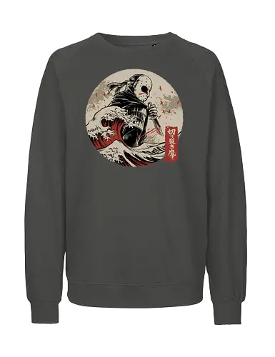 the undying shinobi  - horror, halloween, jasonvoorhees, freddy krueger, friday13th, horror movies, slasher, halloween town, hocus pocus, elmstreet, nightmare, waveoffkanagawa, japanese, shinobi, samurai - Fairtrade Sweatshirt