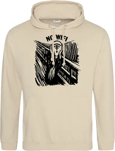No Wifi - The Scream, horror, Edvard munch, wifi - Standard Hoodie