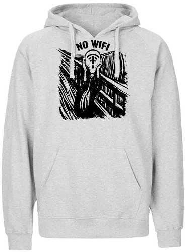 No Wifi - The Scream, horror, Edvard munch, wifi - Fairtrade Hoodie