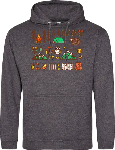 Wandering icons - outdoors, camping, hiking, nature, mountain, nature, great outdoors - Standard Hoodie