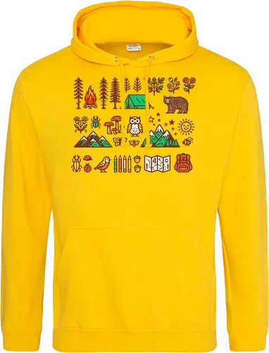 Wandering icons - outdoors, camping, hiking, nature, mountain, nature, great outdoors - Standard Hoodie