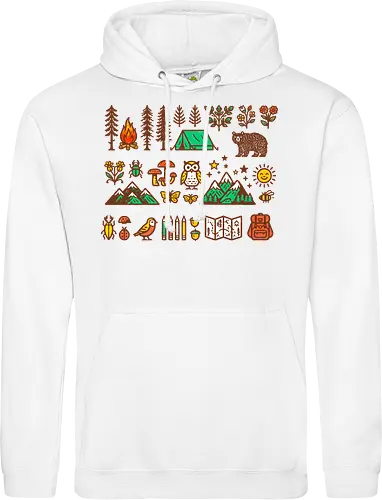 Wandering icons - outdoors, camping, hiking, nature, mountain, nature, great outdoors - Standard Hoodie