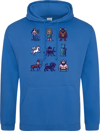 Greek mythological creatures - mermaid, cyclop, centaur, minotaur, sphynx, kraken, vintage - Standard Hoodie