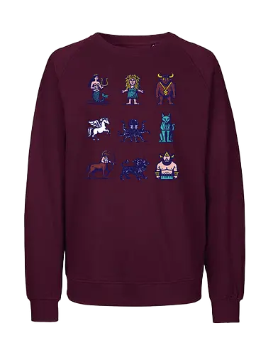 Greek mythological creatures - mermaid, cyclop, centaur, minotaur, sphynx, kraken, vintage - Fairtrade Sweatshirt