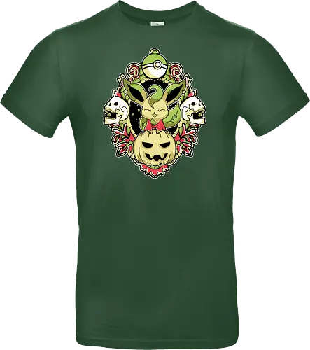 Serpent Saint Of The Fall Altar - leaf guardian, snake aesthetic, gothic botanical, nature spirit halloween, anime nature lover, spooky green vibes, serpent chibi, otaku fall gift, pocket - Standard T-Shirt