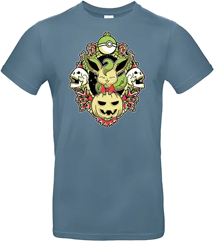 Serpent Saint Of The Fall Altar - leaf guardian, snake aesthetic, gothic botanical, nature spirit halloween, anime nature lover, spooky green vibes, serpent chibi, otaku fall gift, pocket - Standard T-Shirt
