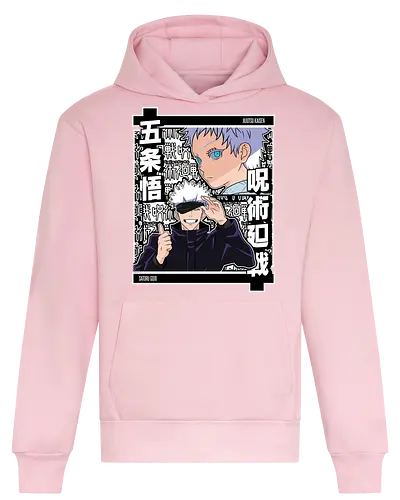 Satoru Gojo Jujutsu Unleashed - Satoru Gojo, Jujutsu, strongest sorcerer, anime gift, otaku, sticker style, black and white, jjk fan - Heavyweight Hoodie