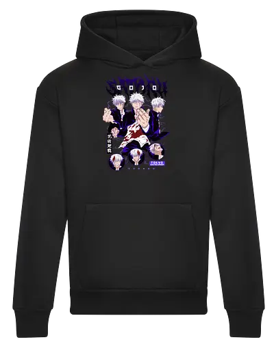 Gojo Squad Jujutsu Collage - Jujutsu, Gojo collage, sorcerer squad, anime fan gift, otaku culture, red and white, manga panel style, jjk characters - Heavyweight Hoodie