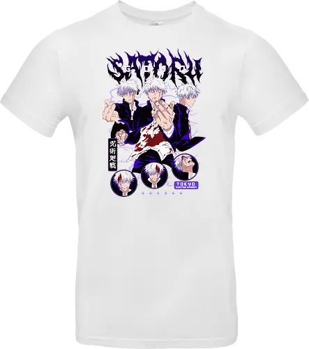 Gojo Squad Jujutsu Collage - Jujutsu, Gojo collage, sorcerer squad, anime fan gift, otaku culture, red and white, manga panel style, jjk characters - Standard T-Shirt