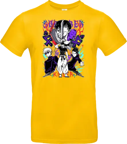 Toji Killer Jujutsu Tshirt - Toji Fushiguro, Jujutsu, killer aesthetic, teal and purple, action pose, anime merch, otaku fashion, jjk apparel - Standard T-Shirt