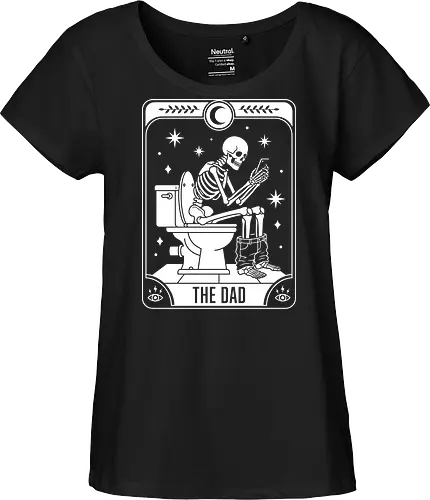 The Dad Arcana - funny dad shirt, skeleton tarot card graphic, ironic pop art tee, the dad major arcana tee, dark humor fathers day gift, sarcastic parent apparel, spooky aesthetic streetwear, toilet humor clothing, relatable dad fashion, alternative goth merch - Fairtrade Girl Shirt
