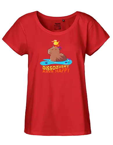 Dissoziiert aber happy! - Capybara, Glücklich - Fairtrade Girl Shirt