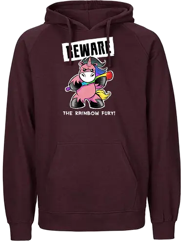 Rainbow Fury - regenbogen, einhorn, unicorn - Fairtrade Hoodie